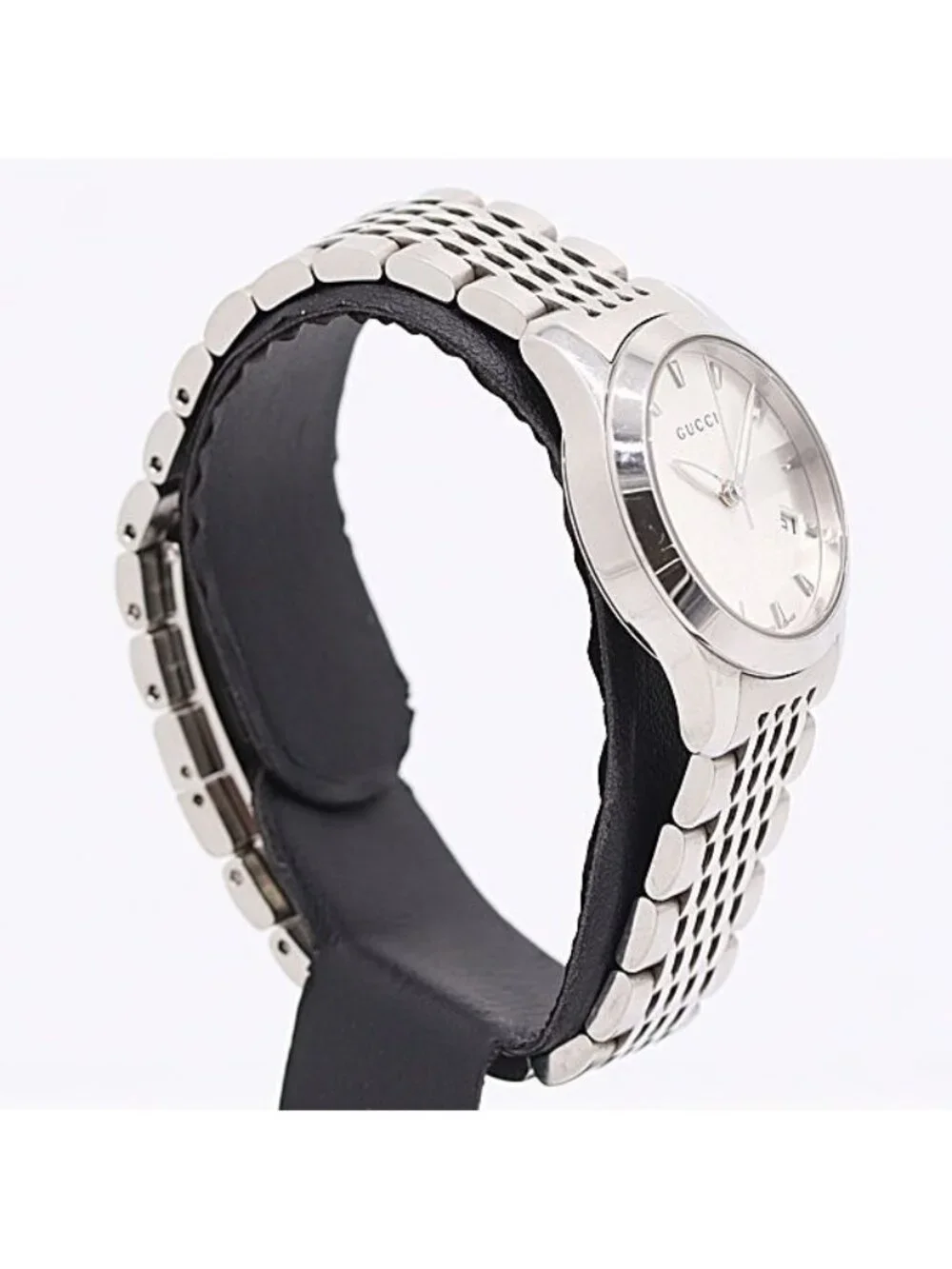 Gucci In Box with Frame 126.5 Round Quartz Date Silver Dial Watch